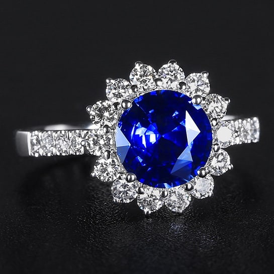 14k Gold 2.71 Ctw Natural Sapphire & Diamond Ring - 3
