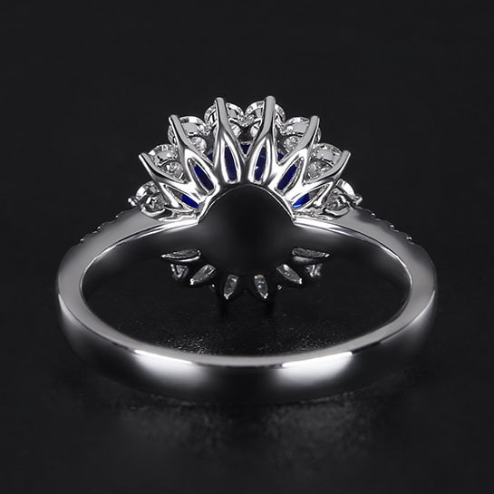 14k Gold 2.71 Ctw Natural Sapphire & Diamond Ring - 4