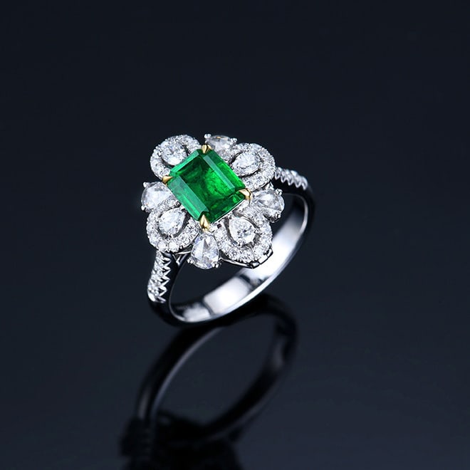 14k Gold 1.92 Ctw Vivid Green Natural Emerald & Diamond Ring/pendant( Without Chain ) - 4