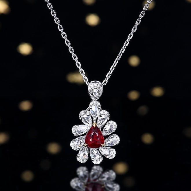 14k Gold 1.92 Ctw Natural Ruby & Diamond Ring/pendant( Without Chain ) - 2