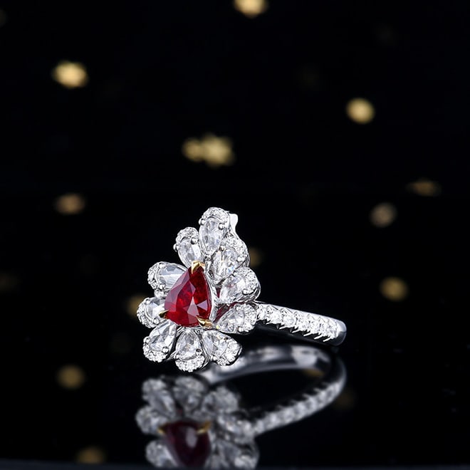 14k Gold 1.92 Ctw Natural Ruby & Diamond Ring/pendant( Without Chain ) - 4