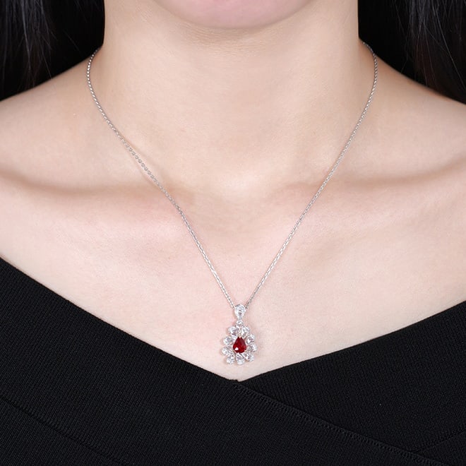 14k Gold 1.92 Ctw Natural Ruby & Diamond Ring/pendant( Without Chain ) - 8