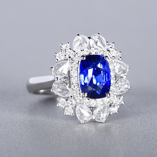 14k Gold 3.07 Ctw Natural Sapphire & Diamond Ring - 2