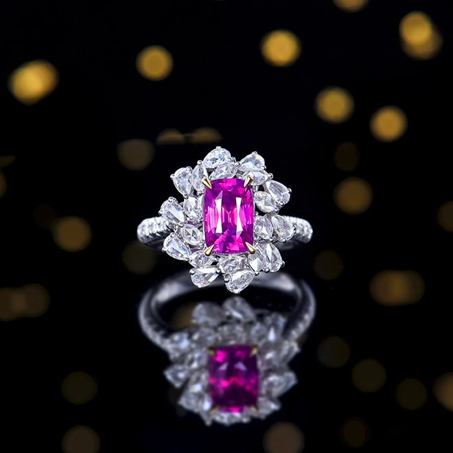 14k Gold 2.95 Ctw Natural Sapphire & Diamond Ring/pendant( Without Chain ): Ref:230980084 // gold content:14k gold // ring size:7. 25us // // main gemstone:sapphire // shape:cushion // carat weight:2. 02ct // color:purple // treatment:natural // // adjacent gemstone 2 : diamo