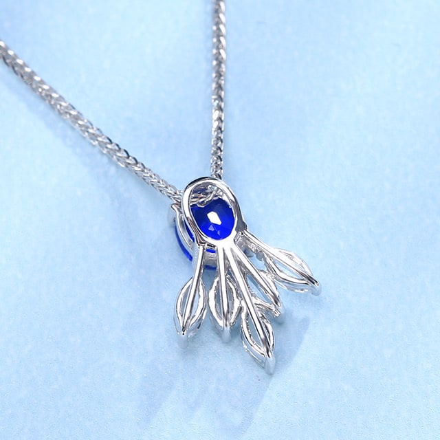 14k Gold 1.03 Ctw Natural Sapphire & Sapphire Pendant( Without Chain ) - 4