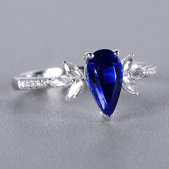 14k Gold 1.40 Ctw Natural Sapphire & Diamond Ring - 2