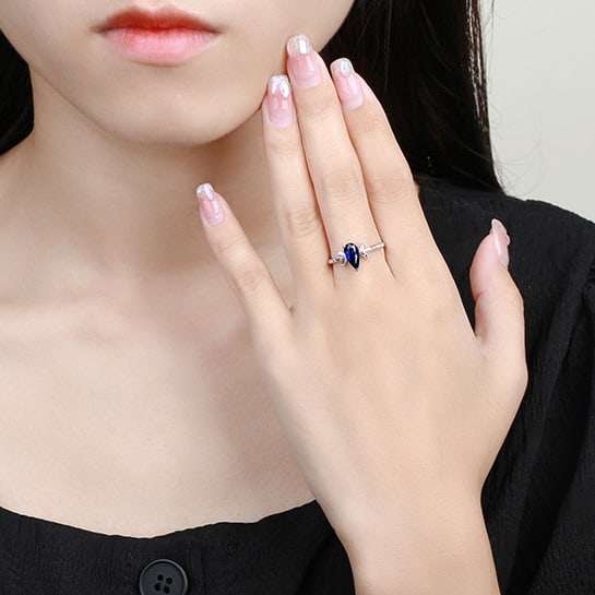 14k Gold 1.40 Ctw Natural Sapphire & Diamond Ring - 4
