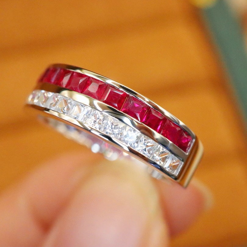 14k Gold 1.35 Ctw Natural Ruby & Sapphire Ring - 2