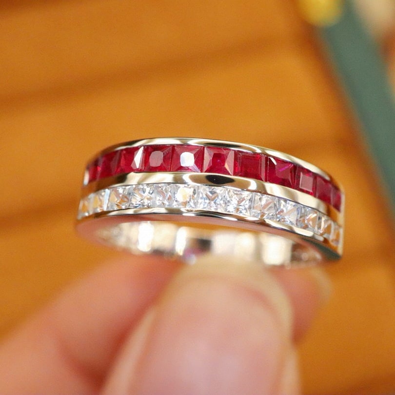 14k Gold 1.35 Ctw Natural Ruby & Sapphire Ring - 3