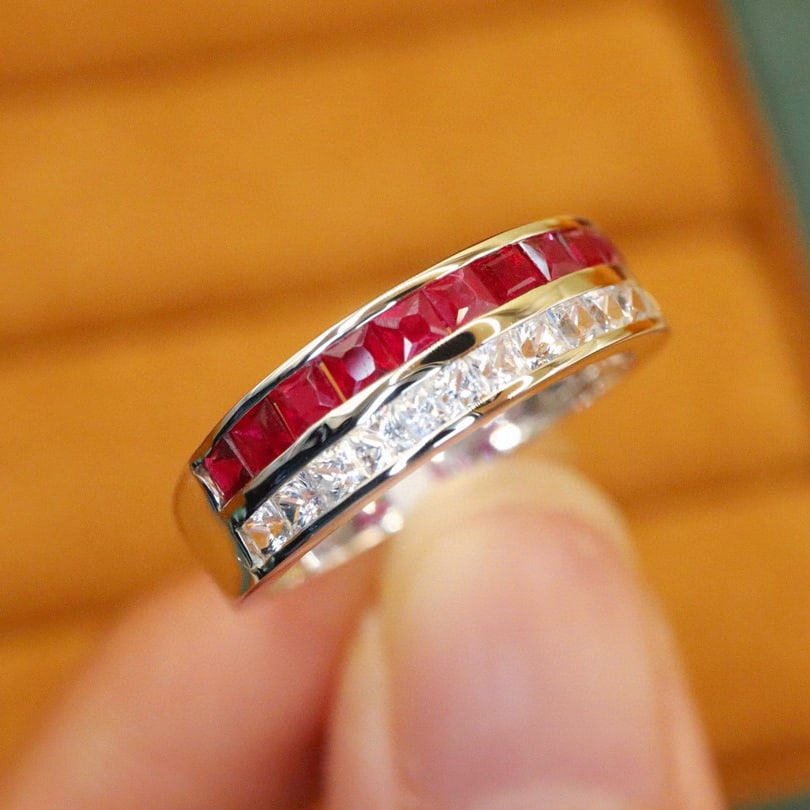 14k Gold 1.35 Ctw Natural Ruby & Sapphire Ring - 4