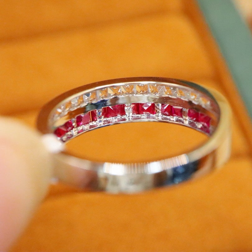 14k Gold 1.35 Ctw Natural Ruby & Sapphire Ring - 5