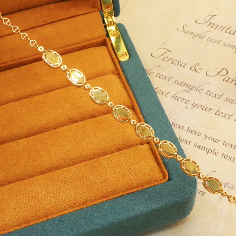 14k Gold 5.07 Ctw Natural Padparadscha Sapphire & Diamond Bracelet - 4