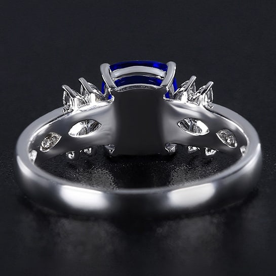 14k Gold 2.39 Ctw Natural Sapphire & Diamond Ring - 4