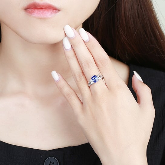 14k Gold 2.39 Ctw Natural Sapphire & Diamond Ring - 5