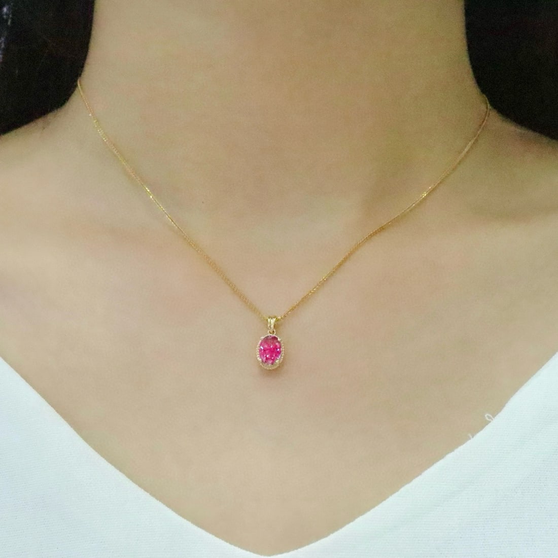 14k Gold 0.96 Ct Natural Padparadscha Sapphire Pendant( Without Chain ) - 4