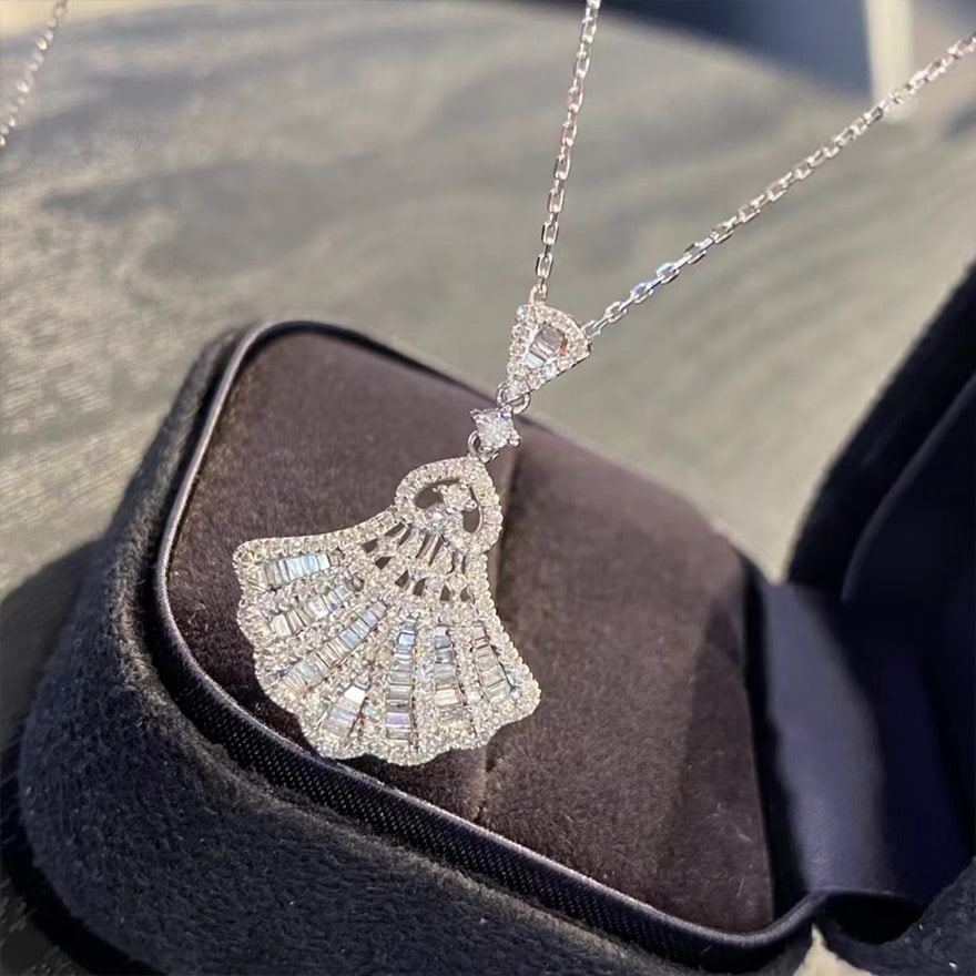 14k Gold 0.70 Ct Natural H Diamond Necklace - 3