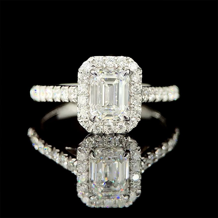 Gia Certified 14k Gold 0.5 Ct Natural J Vs2 Emerald Diamond Ring (1 of 5)