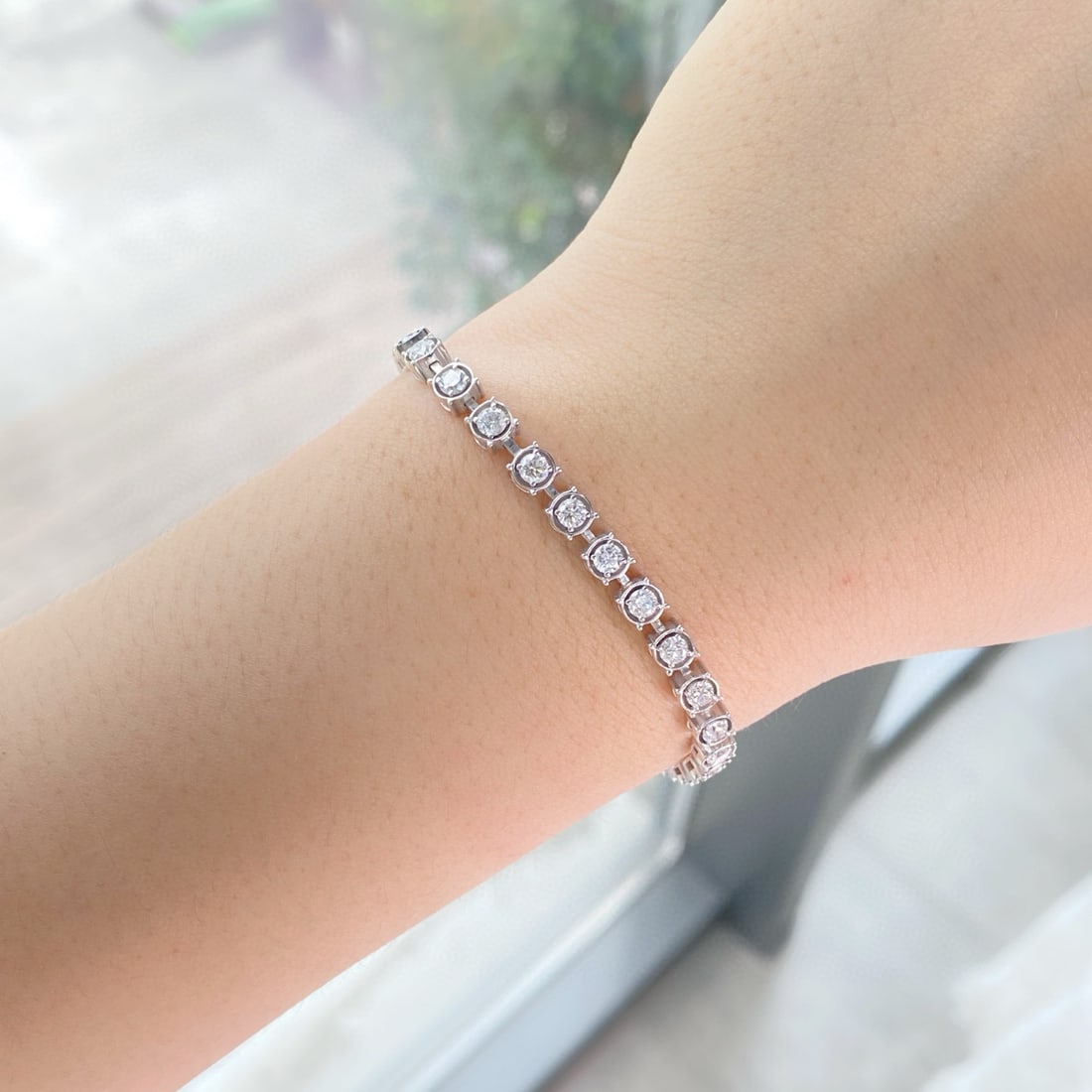 14k Gold 2.39 Ct Natural H Diamond Bracelet - 2