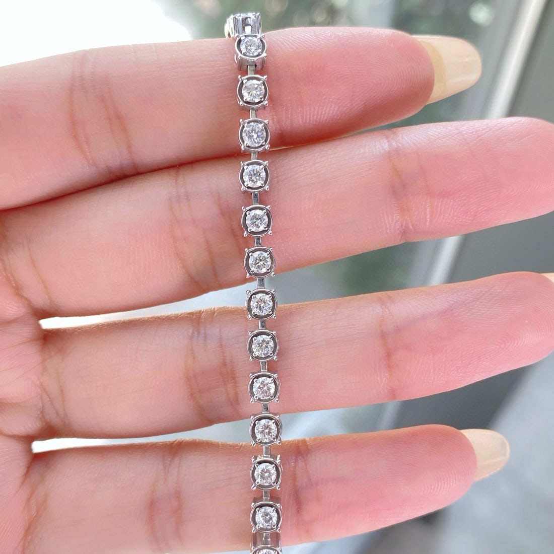 14k Gold 2.39 Ct Natural H Diamond Bracelet - 3