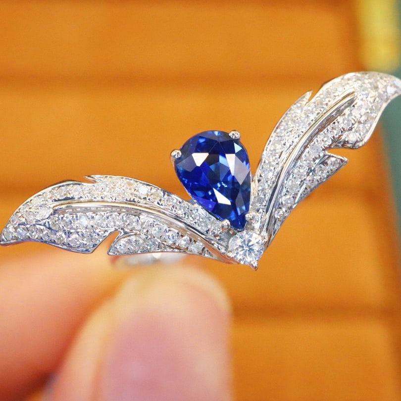 14k Gold 1.47 Ctw Natural Sapphire & Diamond Ring - 2
