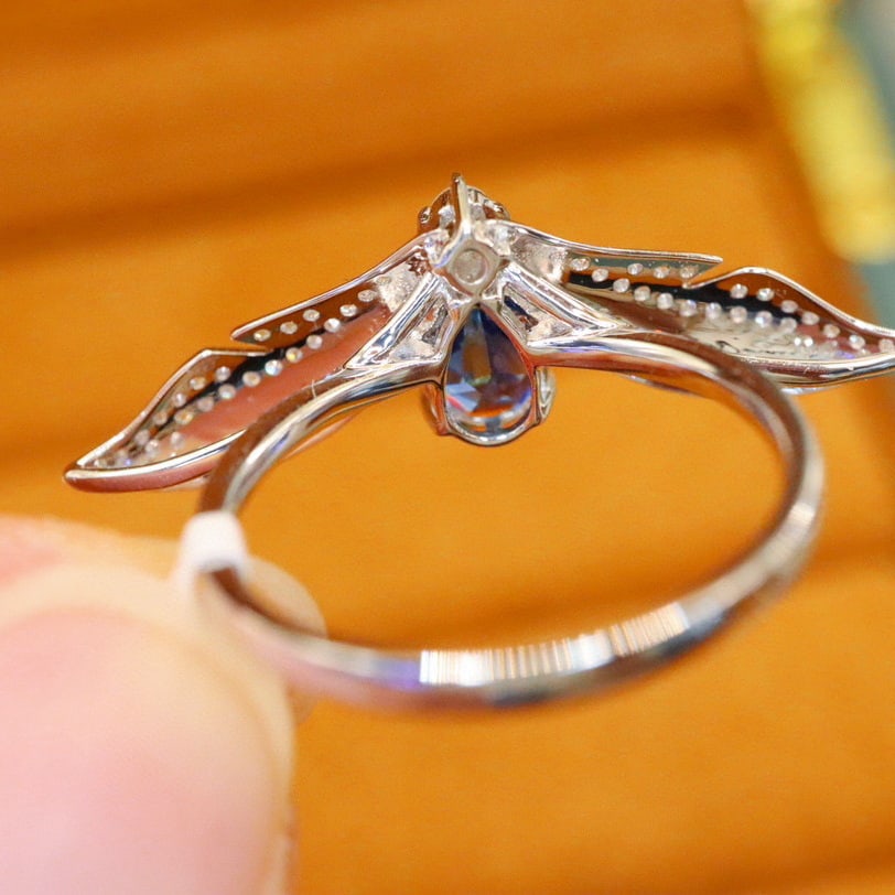 14k Gold 1.47 Ctw Natural Sapphire & Diamond Ring - 3