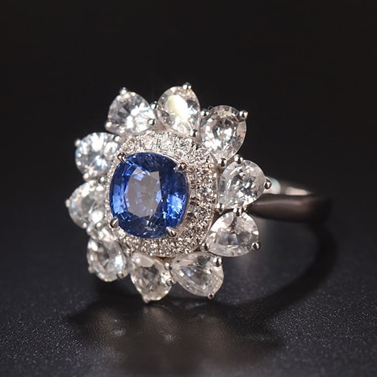 14k Gold 1.89 Ctw Natural Sapphire & Diamond Ring - 3