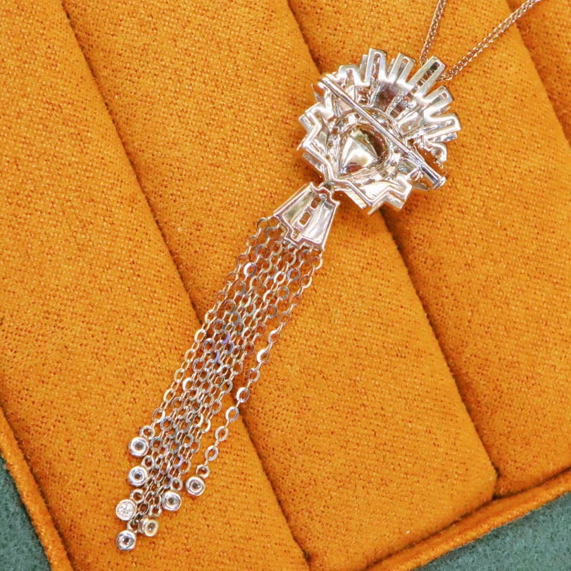 14k Gold 1.56 Ctw Natural Ruby & Diamond Brooch/pendant( Without Chain ) - 2