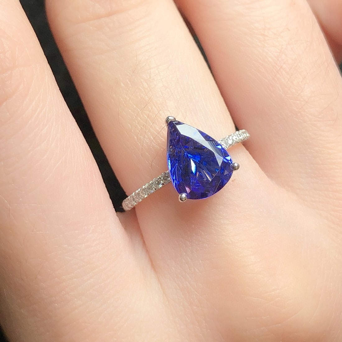14k Gold 2.77 Ctw Natural Tanzanite & Diamond Ring - 7