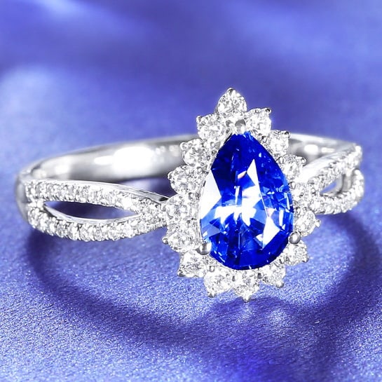 14k Gold 1.43 Ctw Natural Sapphire & Diamond Ring - 3