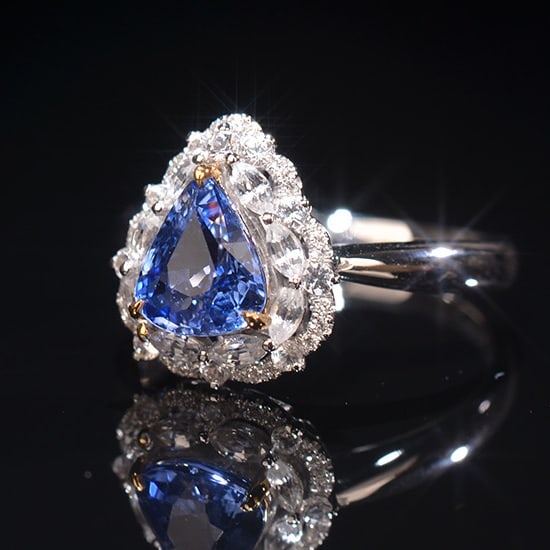 14k Gold 2.08 Ctw Natural Sapphire & Diamond Ring - 3