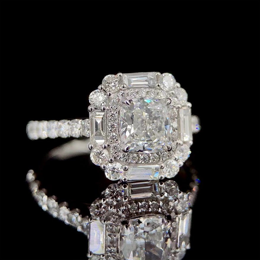 Gia Certified 14k Gold 1 Ct Natural H Vs2 Cushion Diamond Ring - 2