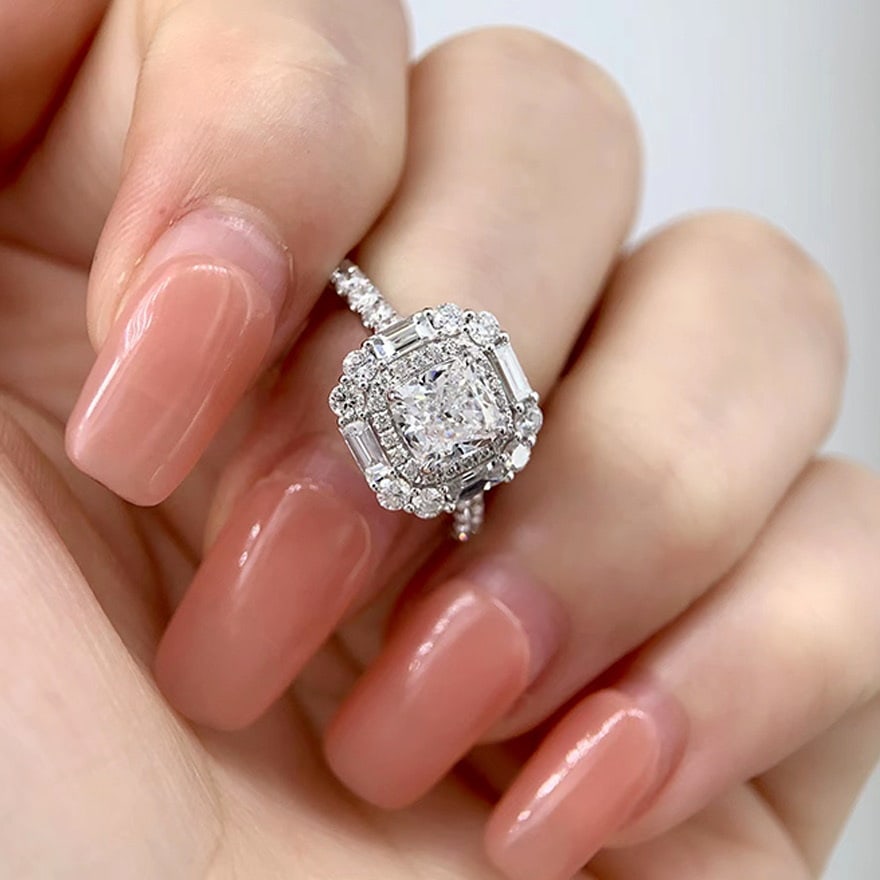 Gia Certified 14k Gold 1 Ct Natural H Vs2 Cushion Diamond Ring - 4