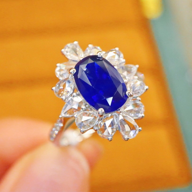14k Gold 2.94 Ctw Natural Sapphire & Diamond Ring - 2