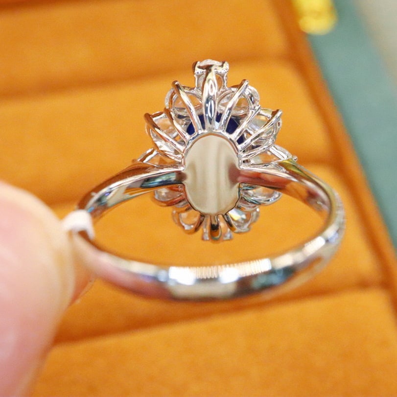 14k Gold 2.94 Ctw Natural Sapphire & Diamond Ring - 4
