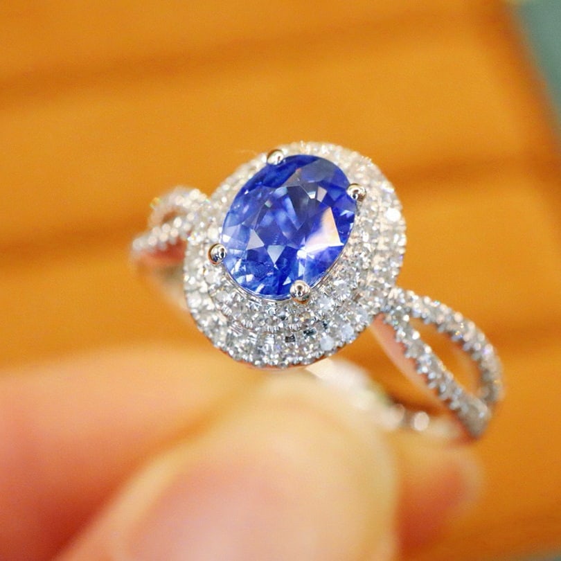 14k Gold 1.02 Ctw Natural Sapphire & Diamond Ring - 2