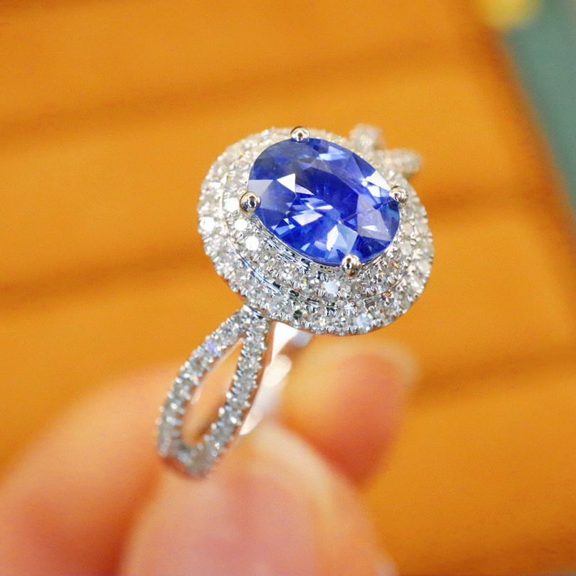 14k Gold 1.02 Ctw Natural Sapphire & Diamond Ring - 3