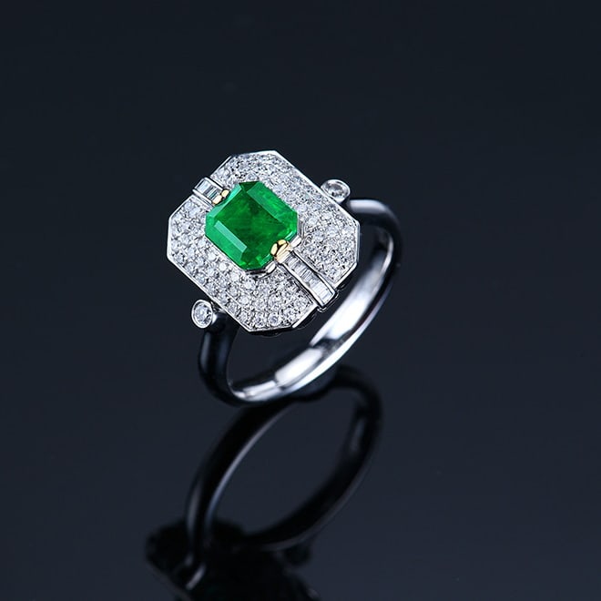 14k Gold 1.75 Ctw Vivid Green Natural Emerald & Diamond Ring/pendant( Without Chain ) - 4
