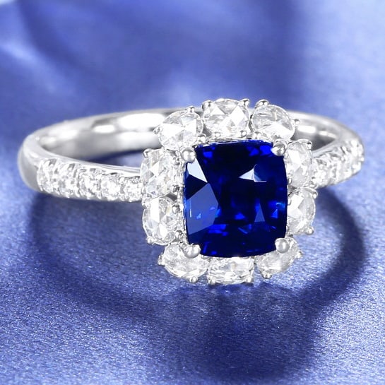 14k Gold 2.45 Ctw Natural Sapphire & Diamond Ring - 3