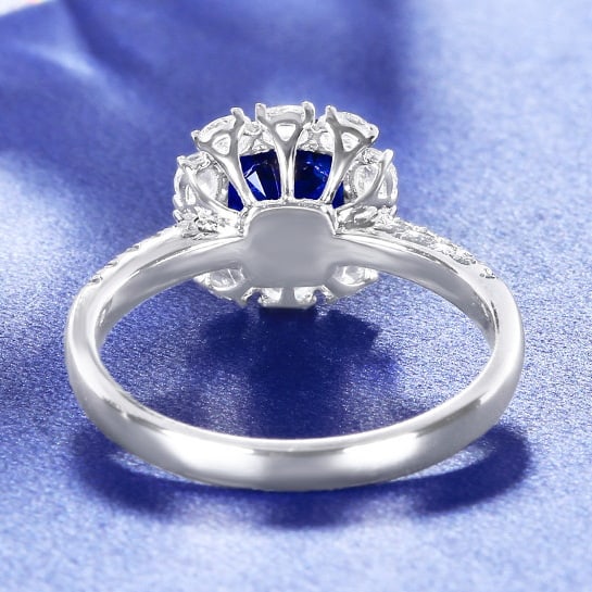 14k Gold 2.45 Ctw Natural Sapphire & Diamond Ring - 4