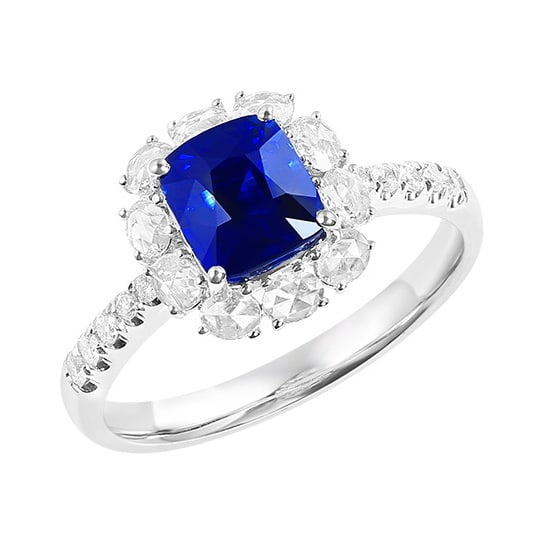 14k Gold 2.45 Ctw Natural Sapphire & Diamond Ring - 5