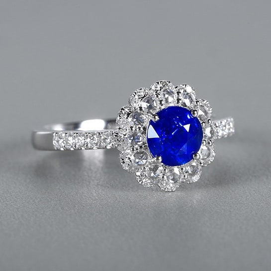 14k Gold 1.52 Ctw Natural Sapphire & Diamond Ring - 2