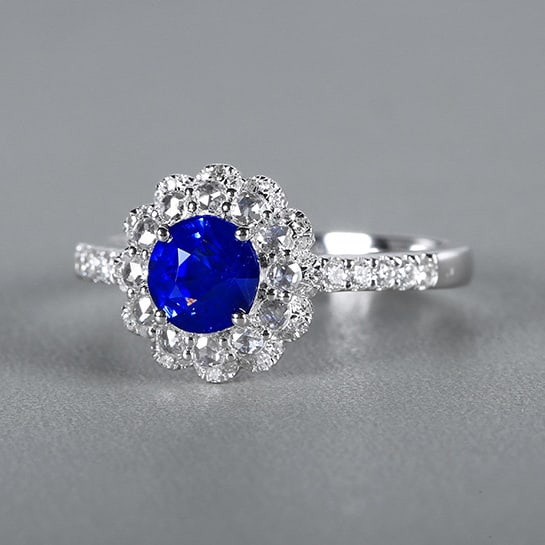 14k Gold 1.52 Ctw Natural Sapphire & Diamond Ring - 3