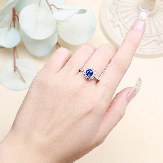 14k Gold 1.52 Ctw Natural Sapphire & Diamond Ring - 5