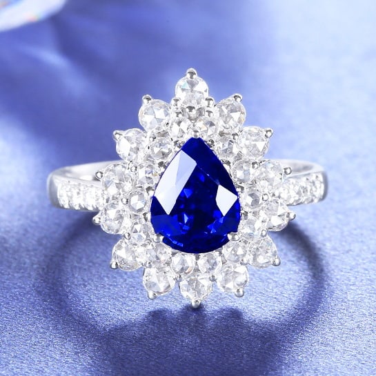 14k Gold 2.12 Ctw Natural Sapphire & Diamond Ring (1 of 7)