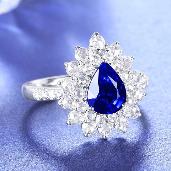 14k Gold 2.12 Ctw Natural Sapphire & Diamond Ring - 3