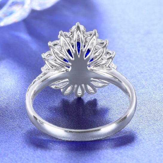 14k Gold 2.12 Ctw Natural Sapphire & Diamond Ring - 4