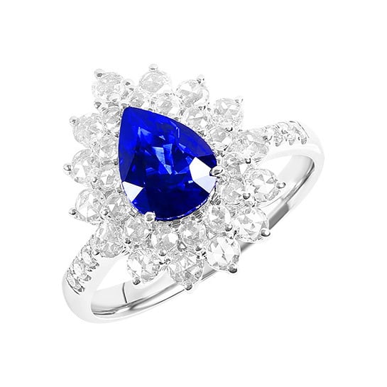 14k Gold 2.12 Ctw Natural Sapphire & Diamond Ring - 5