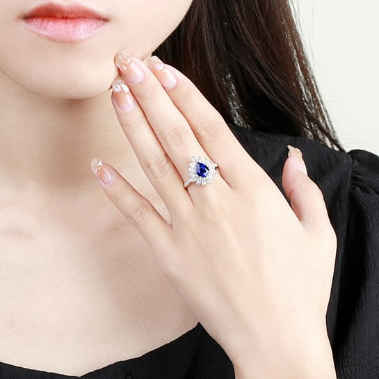 14k Gold 2.12 Ctw Natural Sapphire & Diamond Ring - 6
