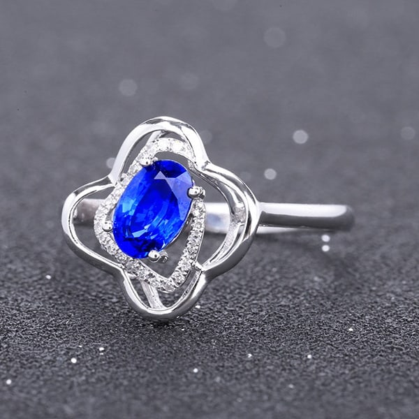 14k Gold 1.07 Ctw Natural Sapphire & Diamond Ring - 2