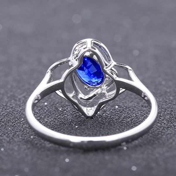 14k Gold 1.07 Ctw Natural Sapphire & Diamond Ring - 4